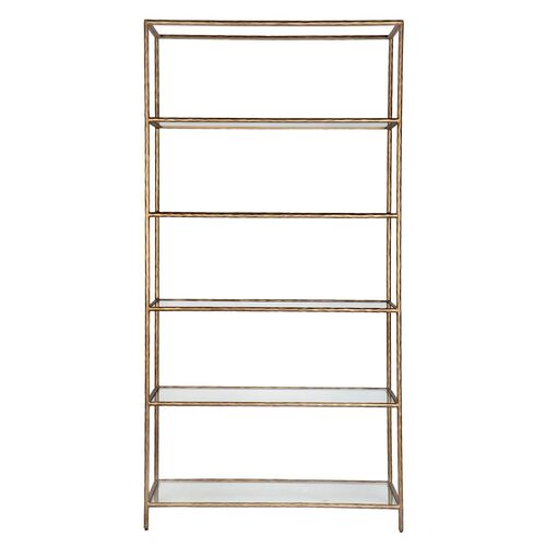 Heston Shelving Unit - Brass