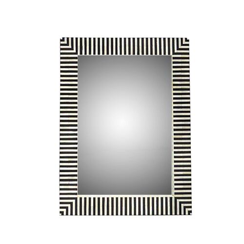 Indi Bone Inlay Wall Mirror - Black