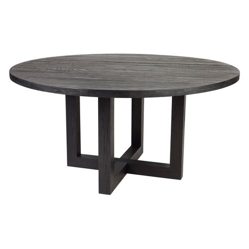 Leeton Round Dining Table - Black