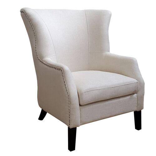 Kristian Wing Back Occasional Chair - Natural Linen