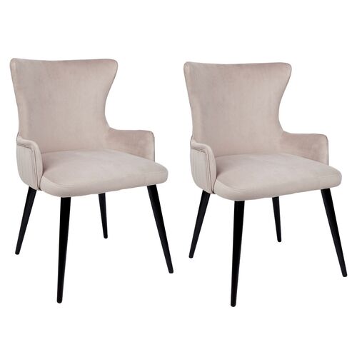 Dorsett Dining Chair Set of 2 - Taupe Velvet