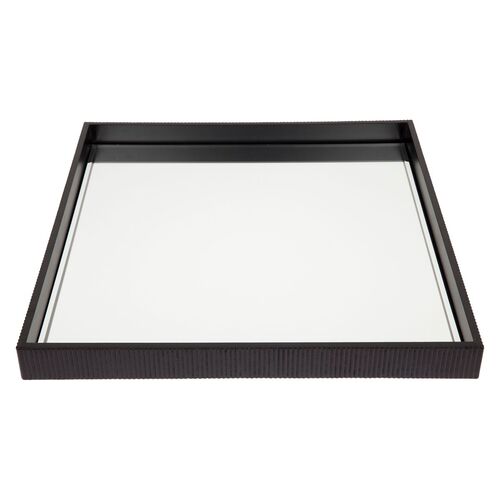 Miles Mirrored Tray - Large Black