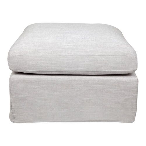 Birkshire Slip Cover Ottoman - Grey Linen