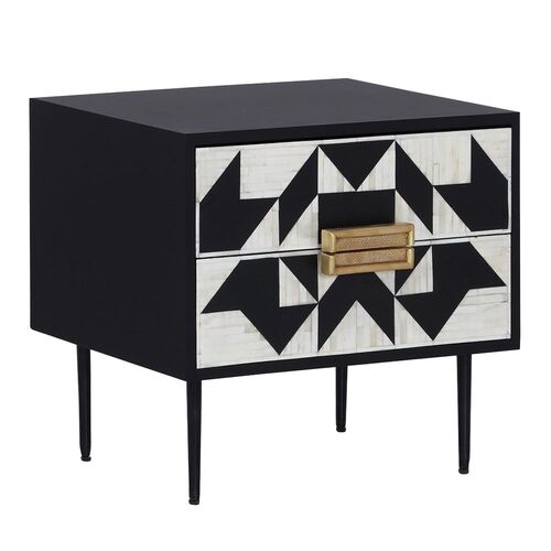 Huxley Bone Inlay Bedside Table