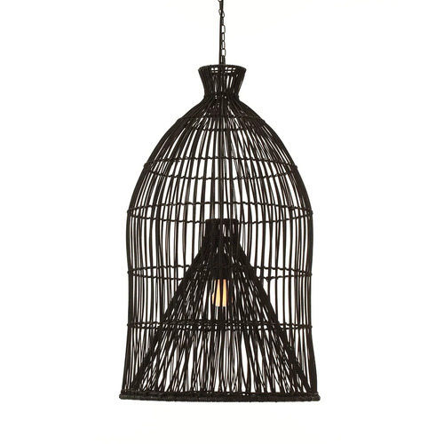 Ventura Rattan Pendant - Bell Black