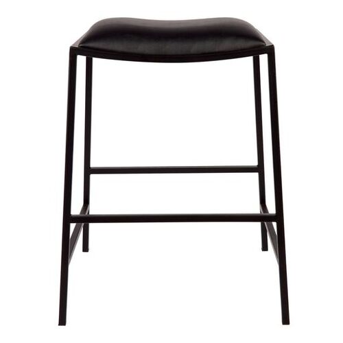 Kai Black Kitchen Stool - Black Vegan Leather