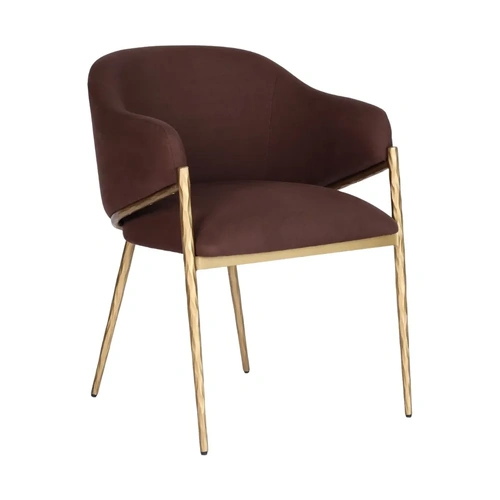 Heston Brass Dining Chair with Arms