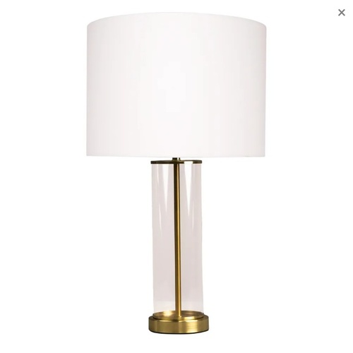 East Side Table Lamp - Brass w White Shade