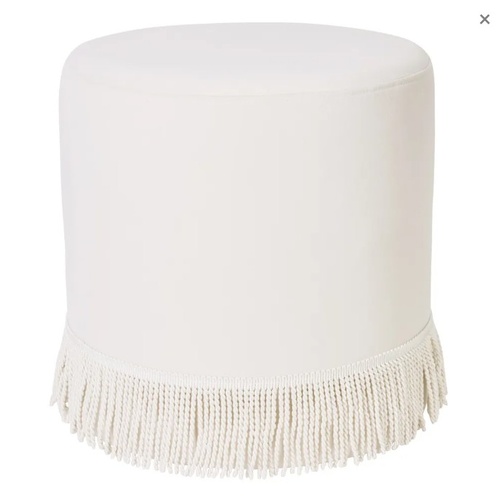 Nemi Stool - Ivory Velvet