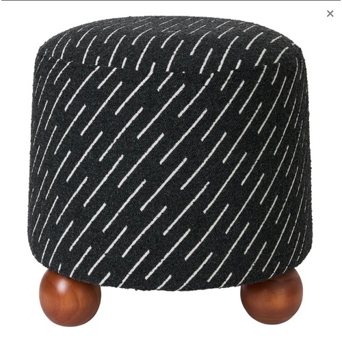 Orta Stool - Black Jacquard