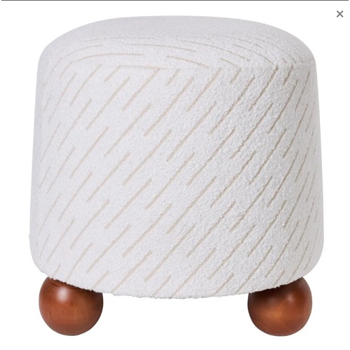 Orta Stool - White Jacquard