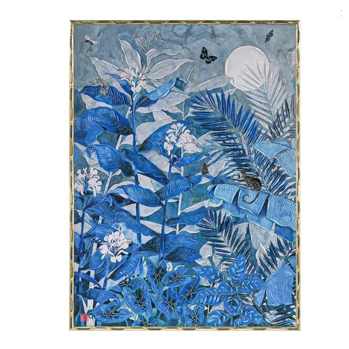 Jungle Blues Series III Enhanced Canvas Print