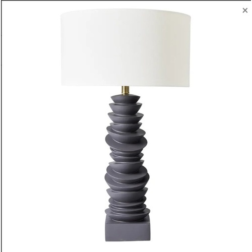 Mendoza Table Lamp - Grey w White Shade
