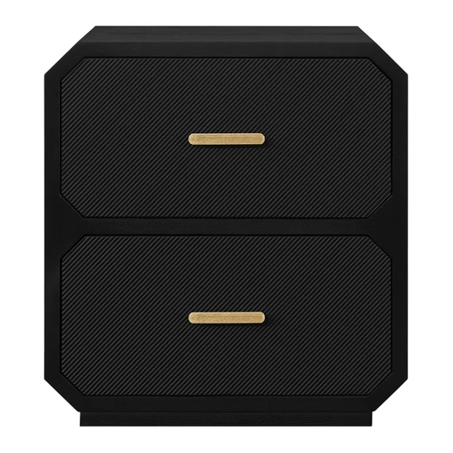 Anderson 2 Drawer Bedside Table - Black