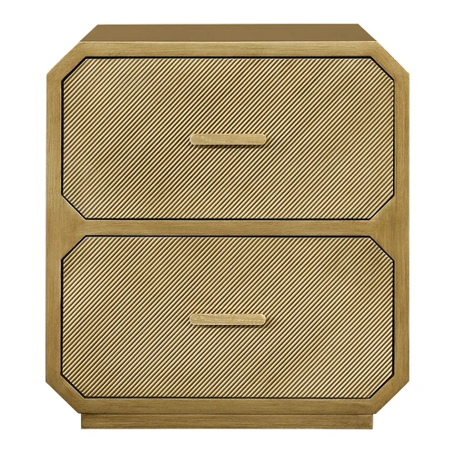 Anderson 2 Drawer Bedside Table - Antique Gold