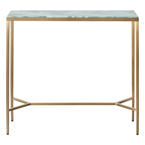 Chloe Dusty Jade Marble Console Table - Small Gold