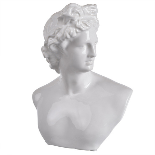 Troy Bust Statue 24cm. Classically elegant roman. A white ceramic bust. 18x14x24cmh Made of Ceramic