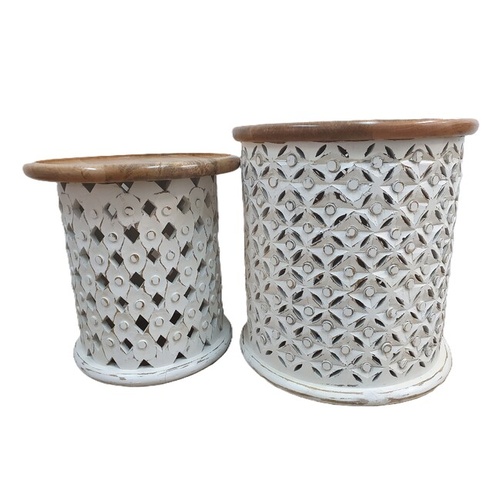 Jali Cutting set of 2 side tables