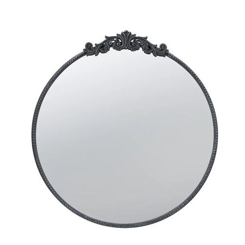 Baroque Black Round Mirror 76