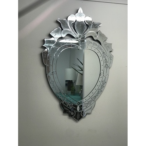 Heart Shaped Venetian Mirror Beautiful and Large 94x63cms