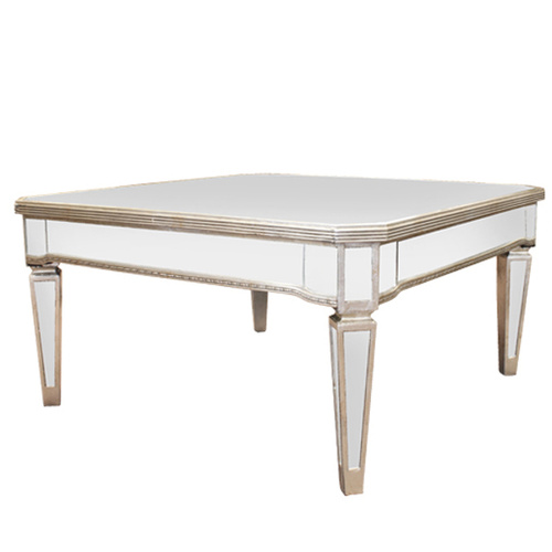 Showroom Sample Mirrored Coffee Table Antique Ribbed square (Last one floor stock left half price)
