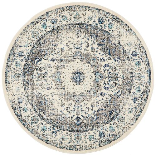 Mist White Transitional Rug 150x150cm