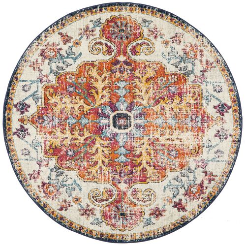 Carnival White Transitional Rug 150x150cm