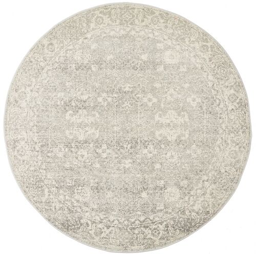 Shine Silver Transitional Rug 150x150cm