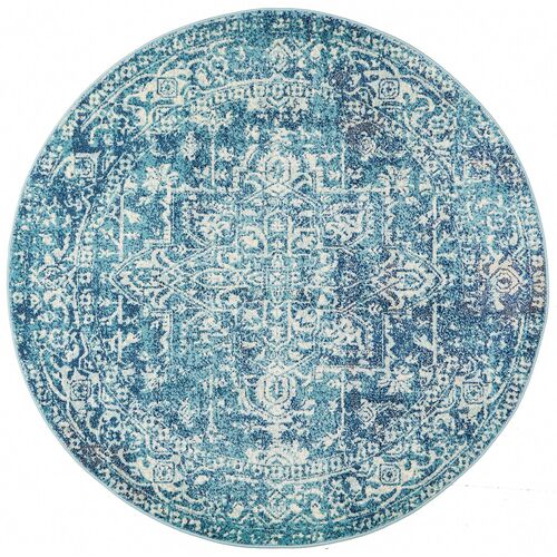 Muse Blue Transitional Rug 150x150cm