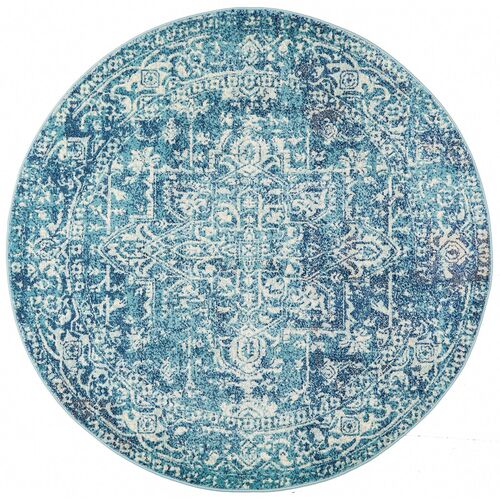 Muse Blue Transitional Rug 240x240cm