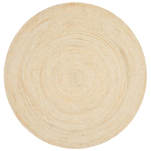 Round Jute Natural Rug Bleached