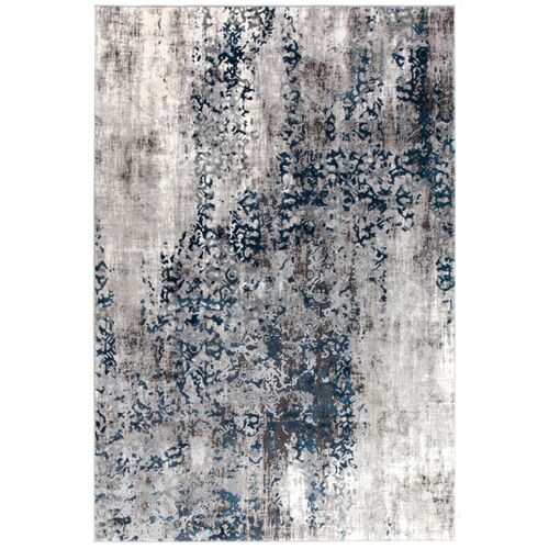 Casper Distressed Modern Rug Blue Grey White