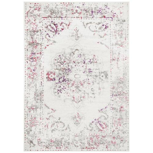 Alexa Transitional Rug White Pink Grey