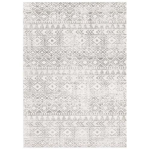 Ismail White Grey Rustic Rug