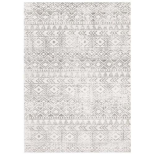 Ismail White Grey Rustic Rug