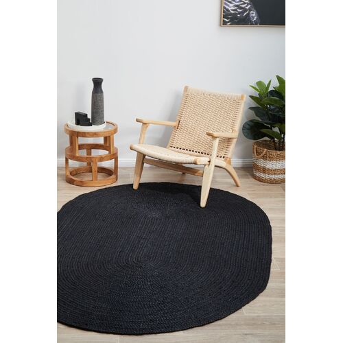 Bondi Black Oval Rug