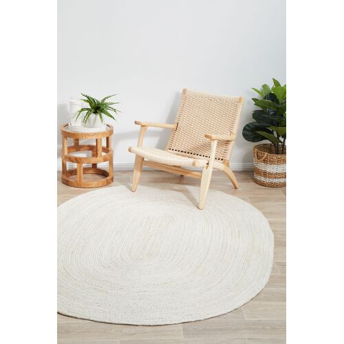 Bondi White Oval Rug