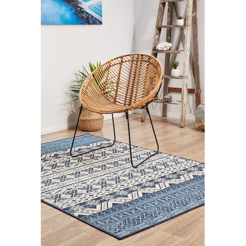 Seaside 333 White Blue Rectangle Rug