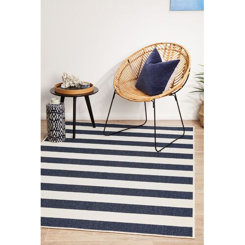 Seaside 444 Navy White Rectangle Rug