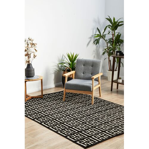 York Brenda Black & Gold Rectangle Rug