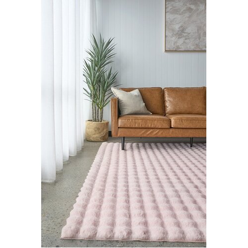 Bubble Washable Rug Blush