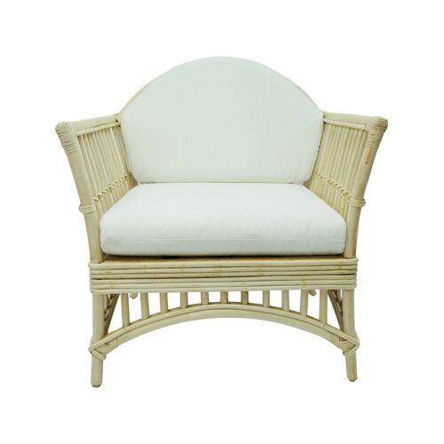 Barbados Armchair Natural with white cushion