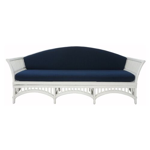 Barbados White 3 seater with Navy Cushion