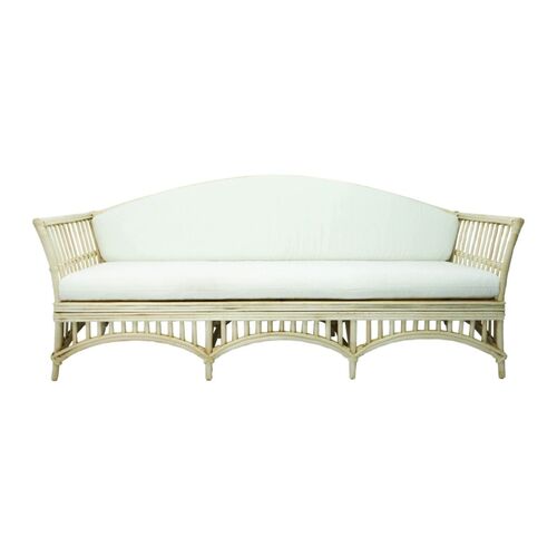 Barbados Natural 3 seater with White Cushion