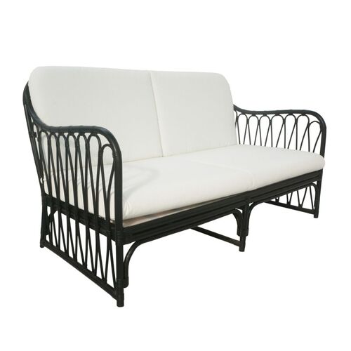 Antigua Black 2.5 Seater with White cushion