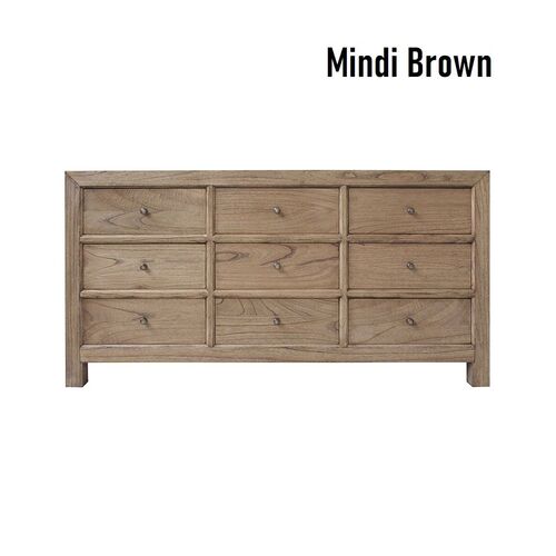 Mindi Brown 9 Drawer Chest