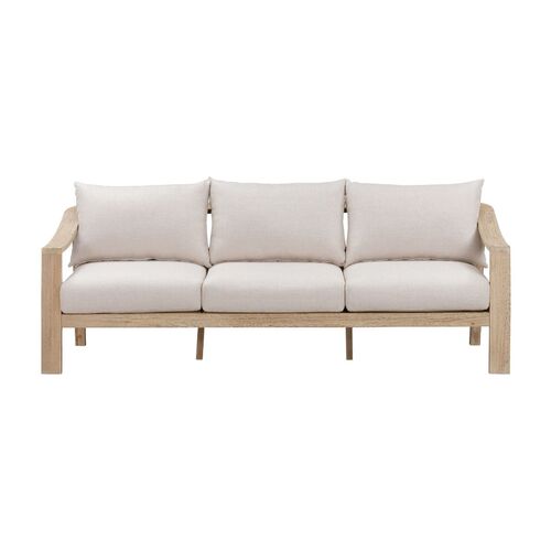 Brushed Light Teak 3 seater Lounge