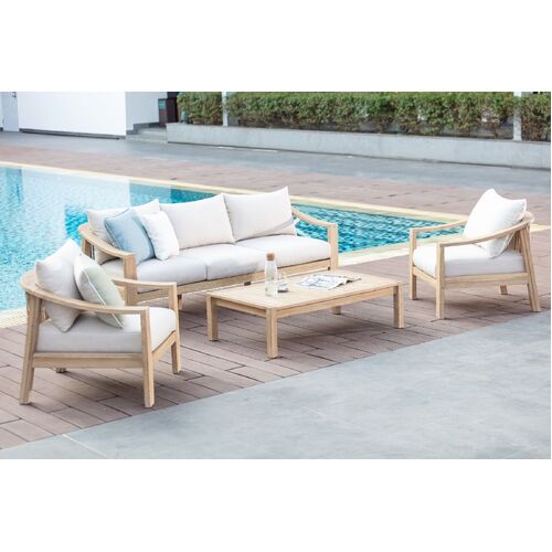 Brushed Light Teak Lounge Set - 4 piece