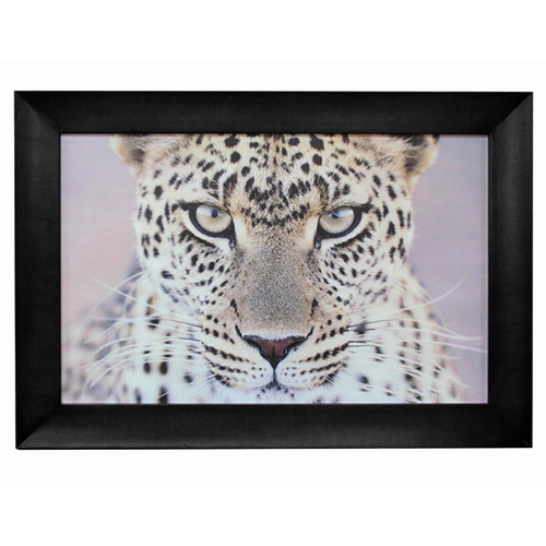 Leopard Portrait Wall Art 110x80cmh African-themed artwork. Solid Frame.