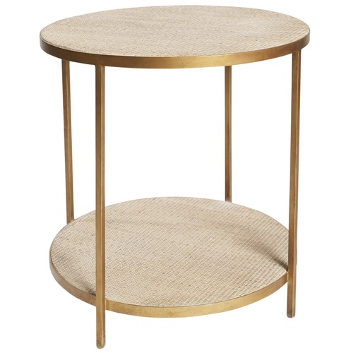 Manhattan Rattan Rnd Lamp Table Gld